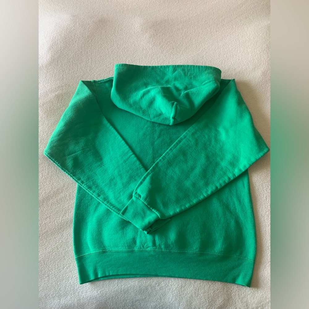 JERZEES NuBlend York Dukes Green Hooded Fleece Pullover Sweatshirt Size S - Picture 2 of 3